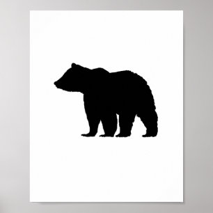 Poster d'illustration d'ours noir