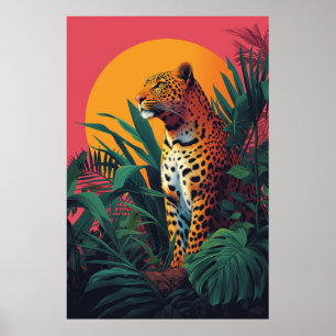 Poster d'illustration éblouissante du léopard