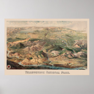 Poster d'illustration vintage Yellowstone