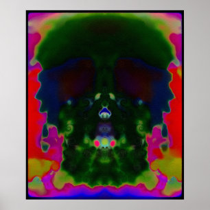 Poster d'images cachées du crâne psychédélique Tri