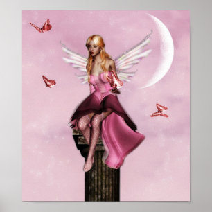 Poster d'imaginaire de fée rose
