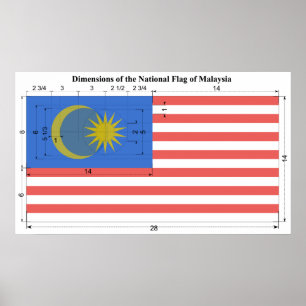 Poster Dimensions du drapeau national de Malaisie