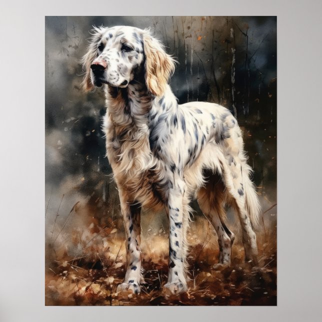 Poster d'impression anglais Setter Dog Art (Devant)