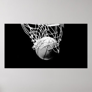 Poster d'impression Basketball & Net de B&W