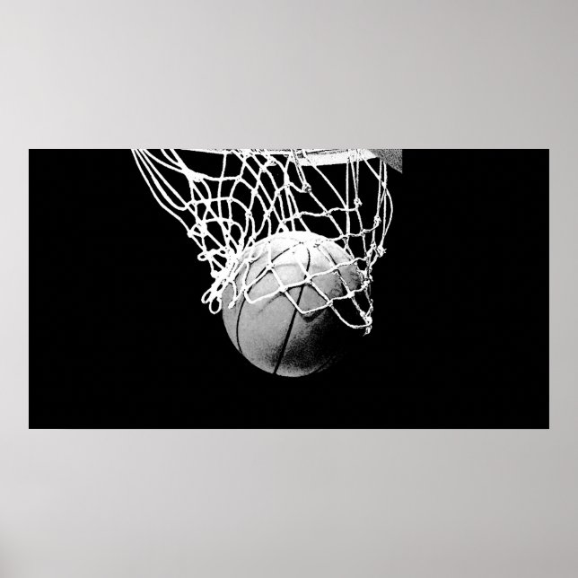 Poster d'impression Basketball & Net de B&W (Devant)