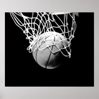 Poster d'impression Black White Basketball