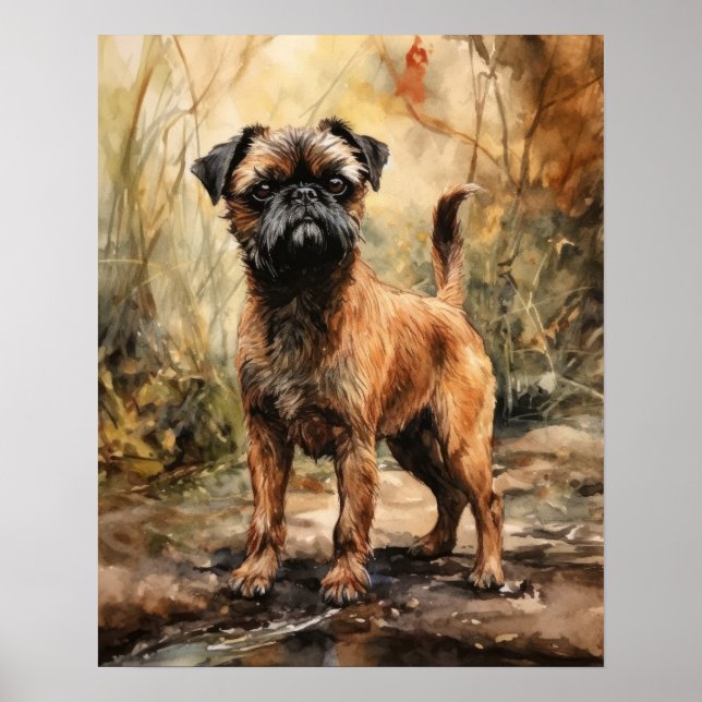 Poster d'impression Brussels Griffon Dog Art (Devant)