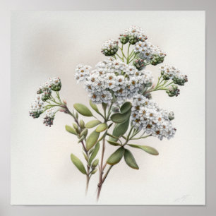 Poster d'impression d'Alyssum blanc