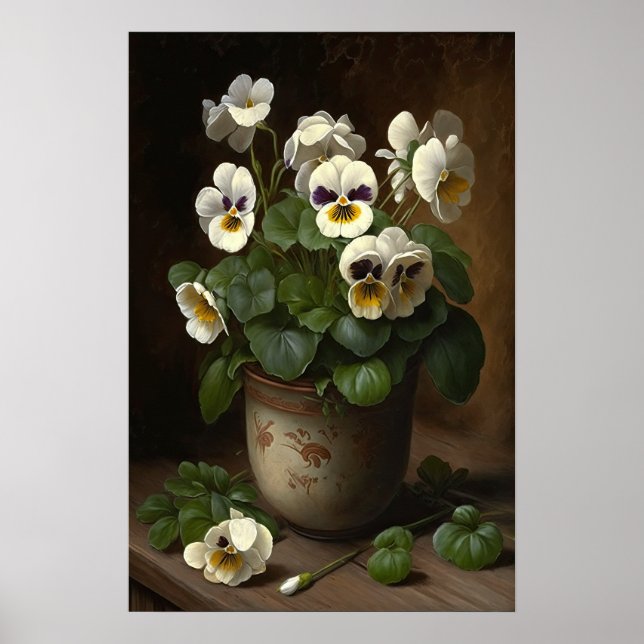 Poster d'impression d'art à la Fleur de Violas Bla (Devant)
