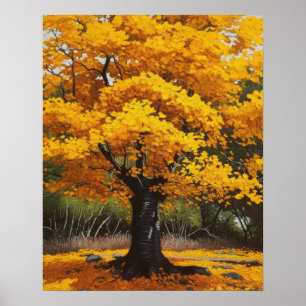 Poster d'impression d'art japonais Ginkgo Tree