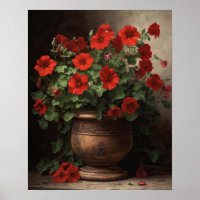 Poster d'impression d'art Red Petunia