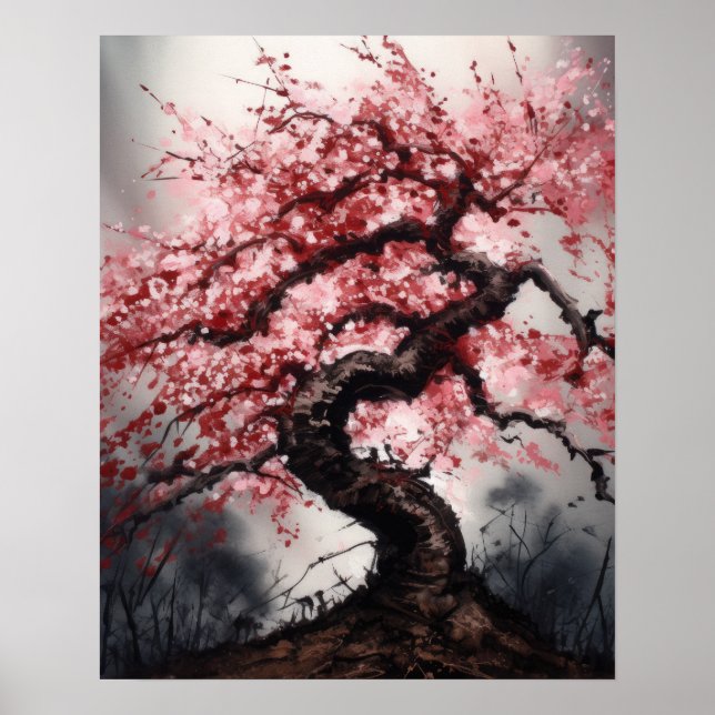 Poster d'impression d'art Sakura Cherry Tree (Devant)