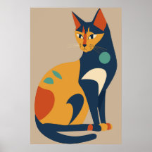 Poster d'impression de chats Abstraits Décor de ma