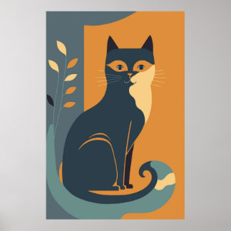 Poster d'impression de chats Abstraits Décor de ma