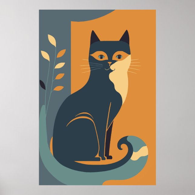 Poster d'impression de chats Abstraits Décor de ma (Devant)