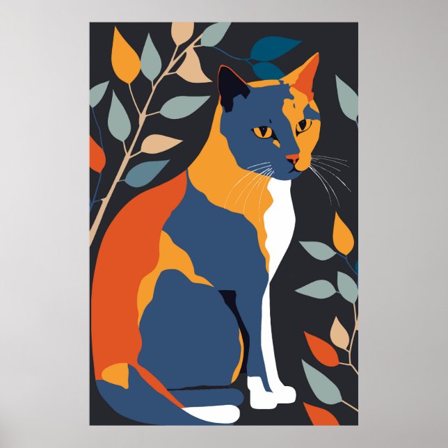 Poster d'impression de chats Abstraits Décor de ma (Devant)