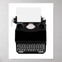Poster d'impression de décor de machine à écrire