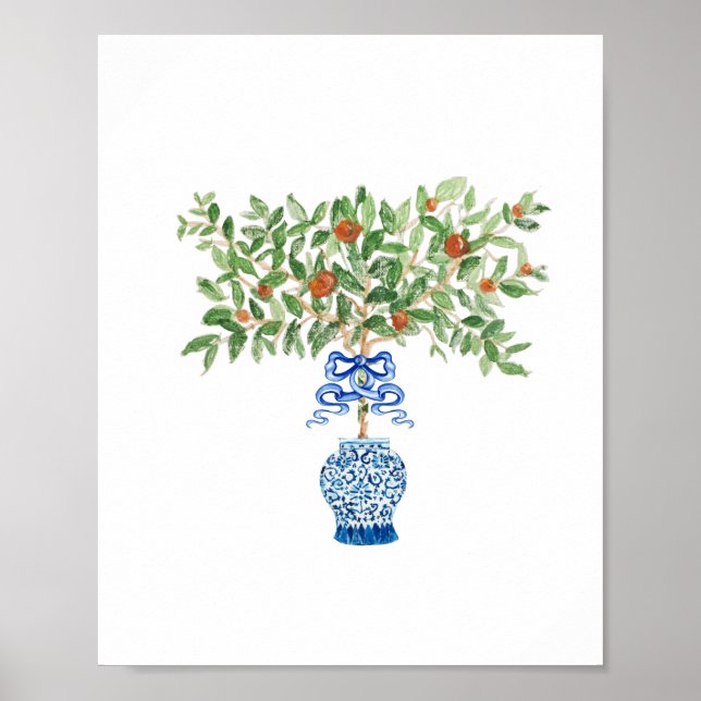 Poster d'impression de l'Arbre Orange Ginger Jar (Devant)