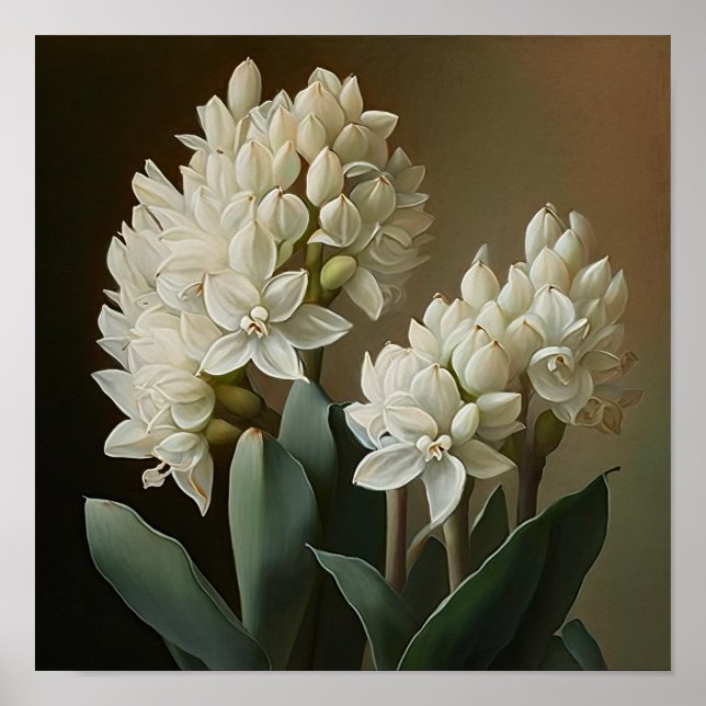 Poster d'impression de l'art à la floraison blanch (Devant)