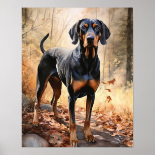 Poster D'Impression De L'Art Chien Noir Et Tan