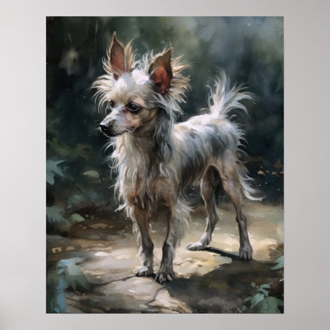 Poster d'impression de l'art chinois Crested Dog (Devant)