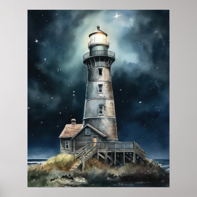 Poster d'impression de l'art côtier du phare (Devant)
