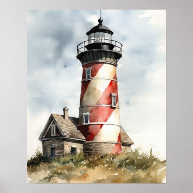 Poster d'impression de l'art côtier du phare (Devant)
