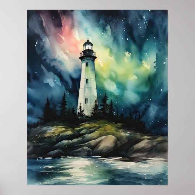 Poster d'impression de l'art côtier du phare (Devant)