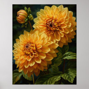 Poster d'impression de l'art Dahlia Jaune