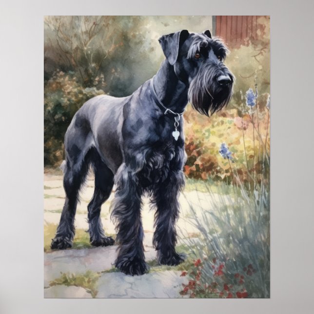 Poster d'impression de l'art de chien Schnauzer (Devant)