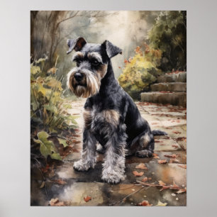 Poster d'impression de l'art de chien Schnauzer Mi