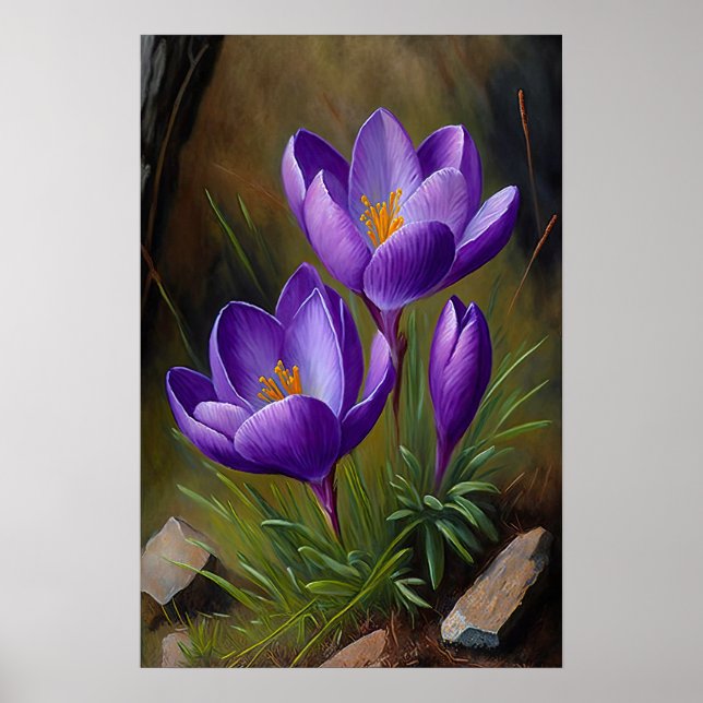 Poster d'impression de l'art de fleurs de crocus v (Devant)