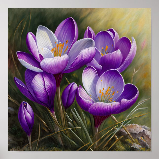 Poster d'impression de l'art de fleurs de crocus v (Devant)