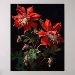 Poster d'impression de l'art de la colonne rouge