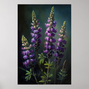 Poster d'impression de l'art de la lupine violette