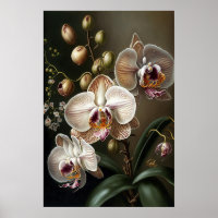 Poster d'impression de l'art de l'orchidée blanche