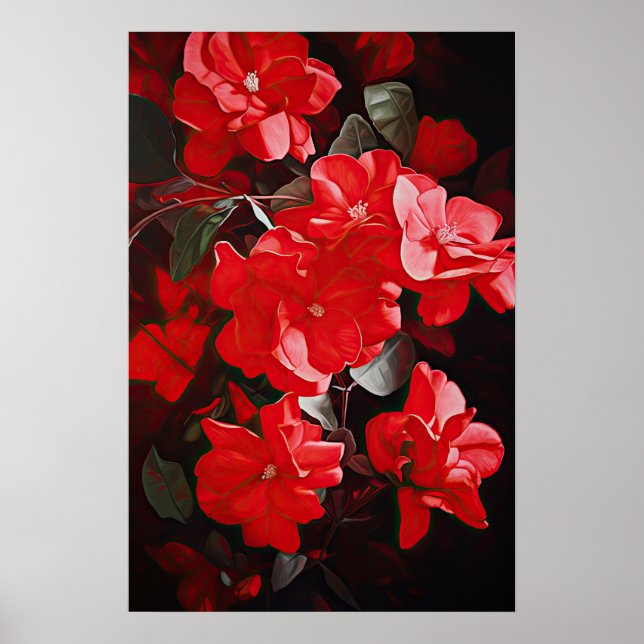 Poster d'impression de l'art des fleurs de Gardeni (Devant)