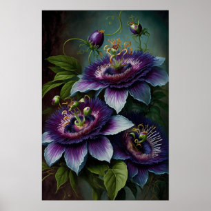 Poster d'impression de l'art des fleurs de mauve-p