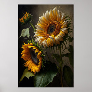 Poster d'impression de l'art des tournesols jaunes