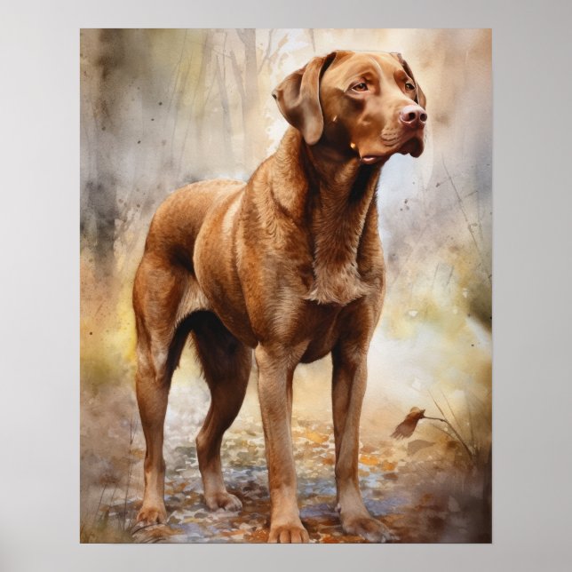 Poster d'impression de l'art du chien de recherche (Devant)