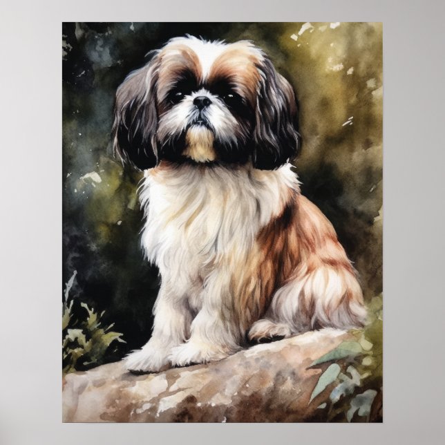Poster d'impression de l'art du chien japonais Chi (Devant)