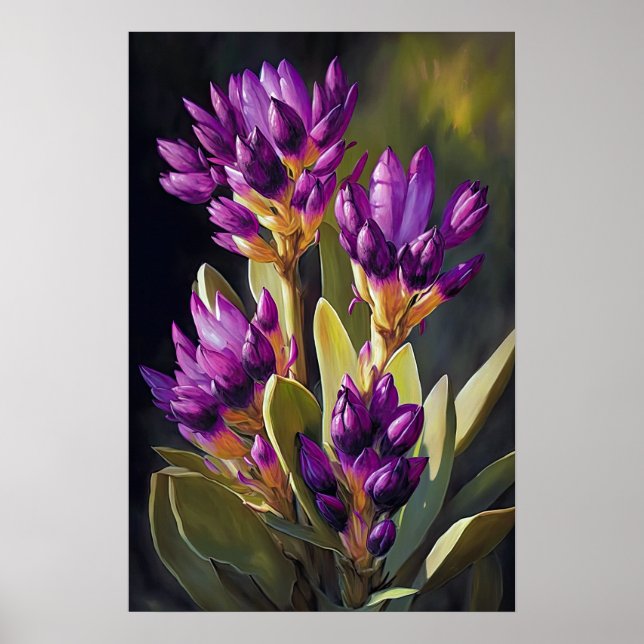 Poster d'impression de l'art floral de Courcuma vi (Devant)