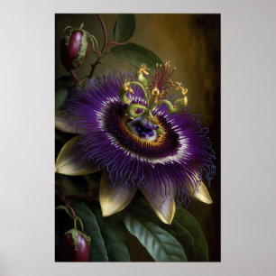 Poster d'impression de l'art floral de la passion 