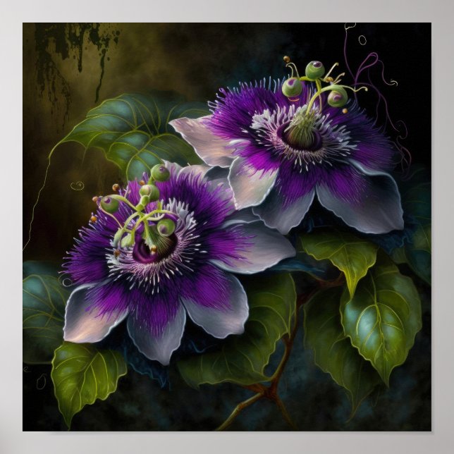 Poster d'impression de l'art floral de la passion  (Devant)