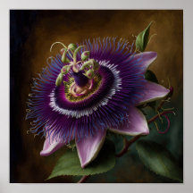 Poster d'impression de l'art floral de la passion