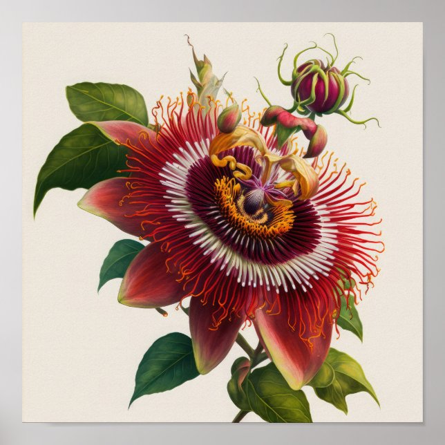 Poster d'impression de l'art floral Red Passion (Devant)