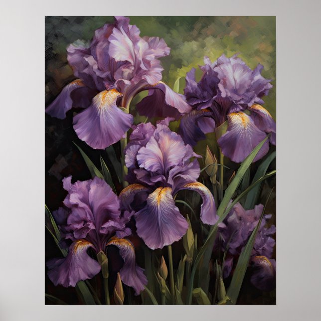 Poster d'impression de l'art Iris violet (Devant)
