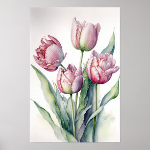 Poster d'impression de Tulipes roses