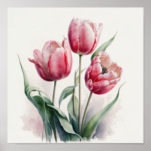Poster d'impression de Tulipes roses
