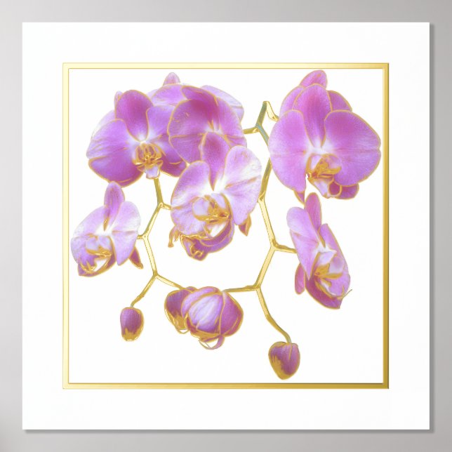 Poster d'impression des orchidées de lavande (Recto)